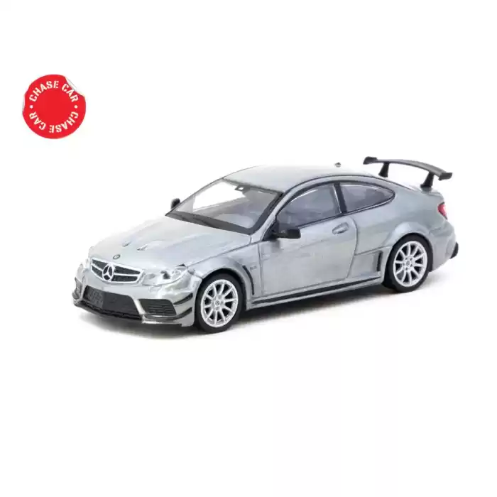 Tarmac Works 1/64 Mercedes-Benz C 63 AMG Coupé Black Series Silver Metallic - GLOBAL64 T64G-009-SL