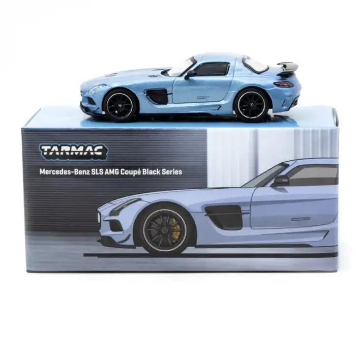 Tarmac Works 1/64 Mercedes-Benz SLS AMG Coupe Black Series Matte Blue - GLOBAL64