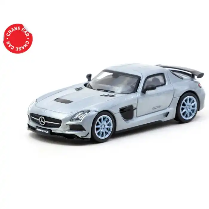 Tarmac Works 1/64 Mercedes-Benz SLS AMG Coupe Black Series Matte Blue - GLOBAL64