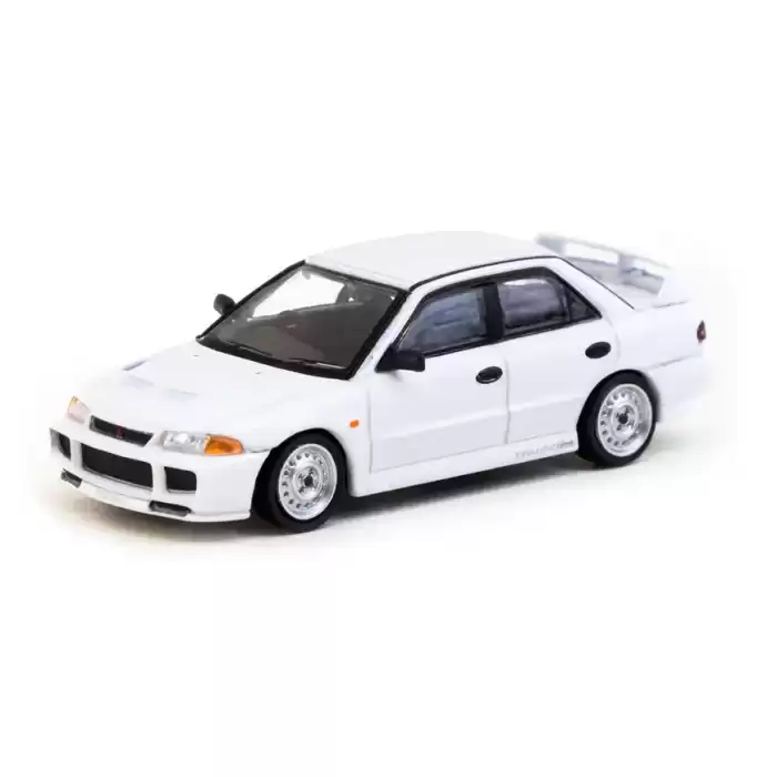 Tarmac Works 1/64 Mitsubishi Lancer RS Evolution III White - Lamley Special Edition - GLOBAL64 T64G-050-RS