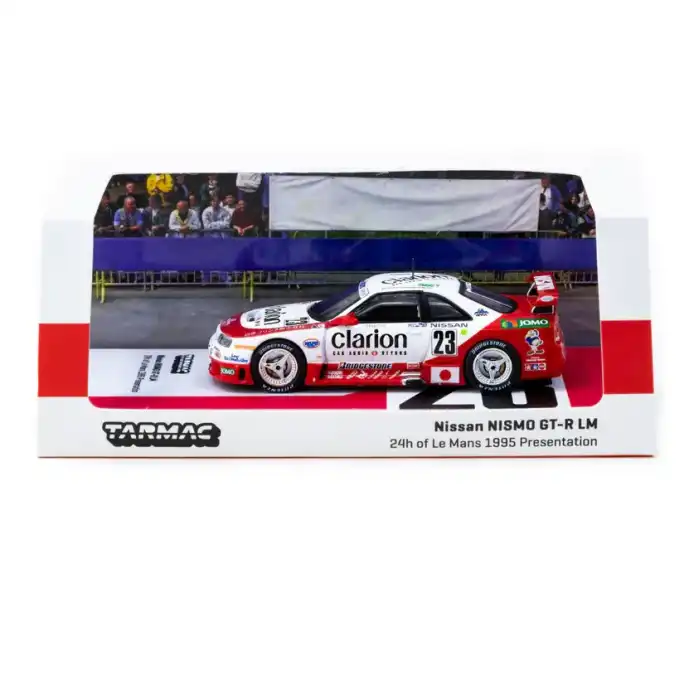 Tarmac Works 1/64 Nissan NISMO GT-R LM 24h of Le Mans 1995 Presentation #23 - HOBBY64