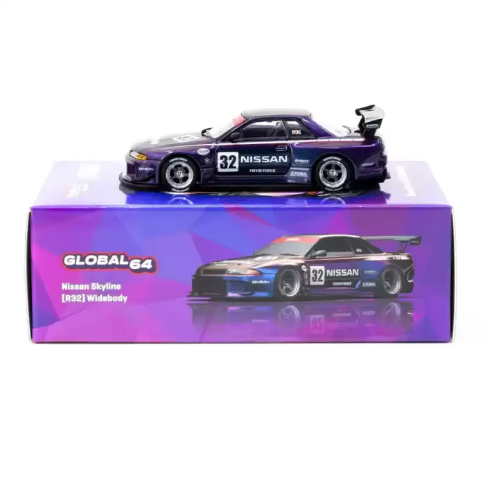 Tarmac Works 1/64 Nissan Skyline (R32) Widebody Midnight Purple - GLOBAL64 T64G-061-MP