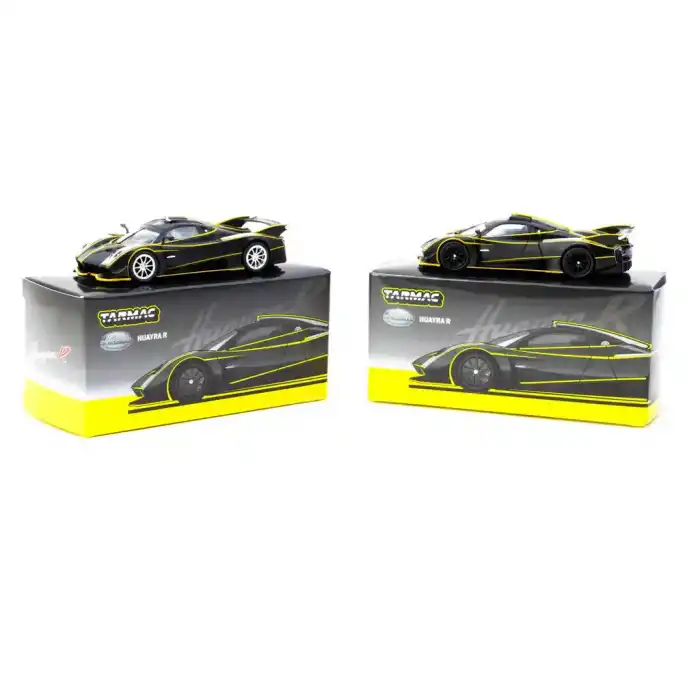 Tarmac Works 1/64 Pagani Huayra R Matt Black / Silver - GLOBAL64