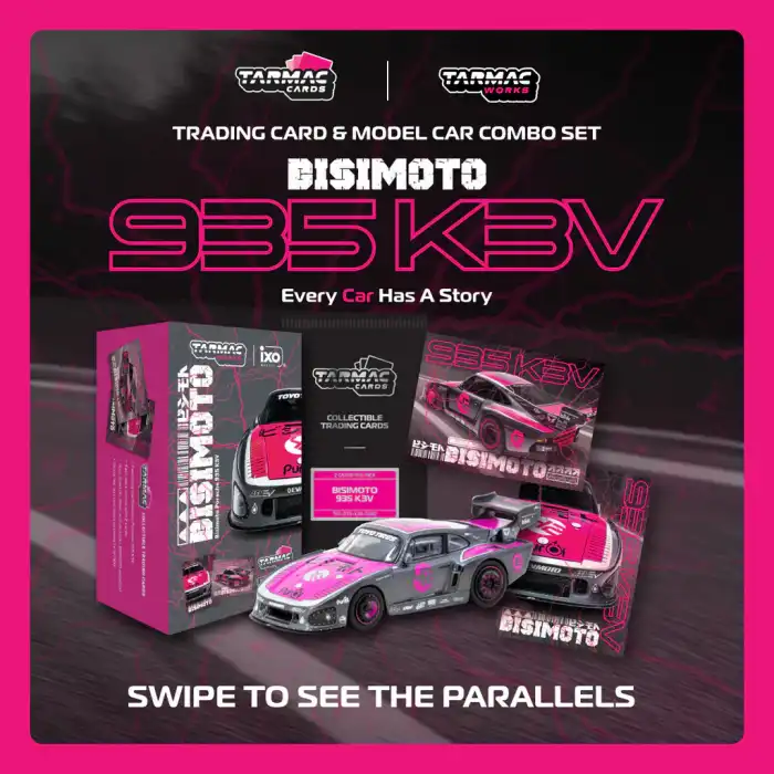 Tarmac Works X iXO Models 1/64 Bisimoto Porsche 935 K3V with Tarmac Cards Combo Set - HOBBY64