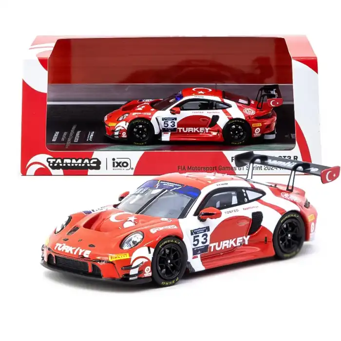Tarmac Works X iXO Models 1/64 Porsche 911 GT3 R FIA Motorsport Games GT Sprint 2024 #53 Winner - Turkey Special Edition – HOBBY64