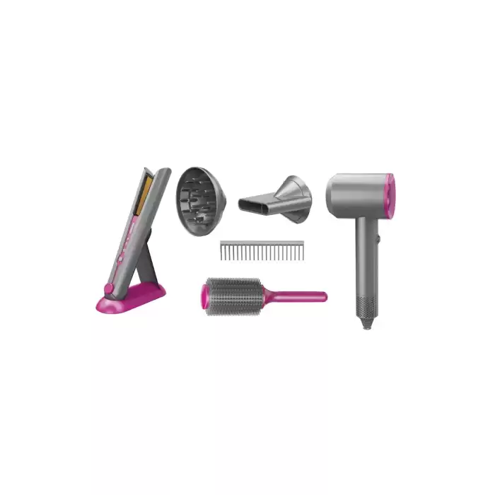 Vardem HUA-1019 Sesli ve Işıklı 2IN1 Lüks Saç Şekillendirici Set
