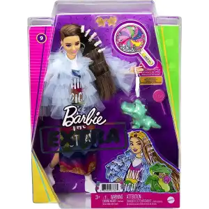 Barbie Extra Renkli Elbiseli Bebek ve Hayvan Arkadaşı Timsah (GYJ78)