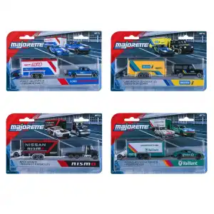 Majorette Racing Deluxe Trailer 4lü Metal Model Araba Seti