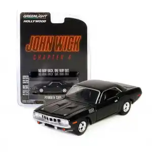 Greenlight 1/64 Hollywood Series 41- 1971 Plymouth Cuda - John Wick: Chapter 4 (2023) 62020-F