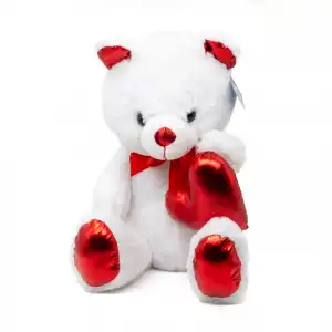 Halley Oyuncak Parlak Kumaş Kalp Tutan Peluş Ayı 40 Cm, 62501