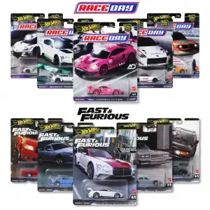 Hot Wheels İki Set Bir Arada - RaceDay Chase Set ve Fast Furious Set Mix 4 - 979H