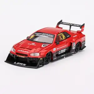 Mini GT 1/64 Nissan LB-ER34 Super Silhouette SKYLINE Red/Black - MGT00843