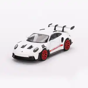 Mini GT 1/64 Porsche 911 (992) GT3 RS White with Pyro Red Accent Package - MGT00630