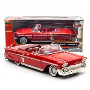 Motor Max 1:24 1958 Chevy Impala Kırmızı Metal Model Araba - 73267AC