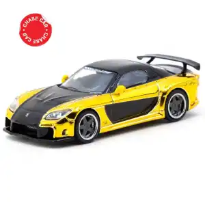 Tarmac Works 1/64 Mazda RX-7 VeilSide Fortune7 Yellow / Black - GLOBAL64