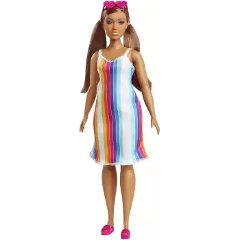 Barbie Okyanusu Seviyor - Gökkuşağı Çizgili Elbise , GRB38