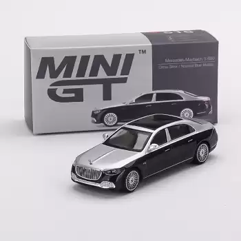 MINI GT: 1/64 Mercedes-Maybach S680 Cirrus Silver - Nautical Blue Metallic - 516