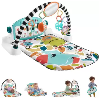 Fisher Price Sesli ve Işıklı Neşeli Hayvanlar Piyanolu Oyun Halısı, HWY49