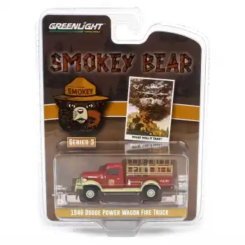 Greenlight 1/64 Smokey Bear Series 3- 1946 Dodge Power Wagon Fire Truck 38060-A