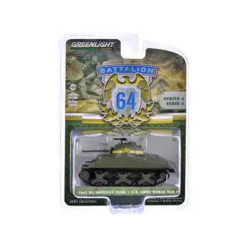 Greenlight 1:64 Battalion 64 Series 4- 1943 M4 Sherman Tank US Army World War II - 13th Armored Regiment, 1st Armored Division - Tunisia, March 1943 61040-C