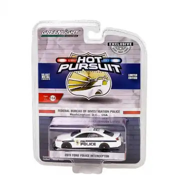 Greenlight 1:64 Hot Pursuit 2013 Ford Police Interceptor Beyaz - 43025-C
