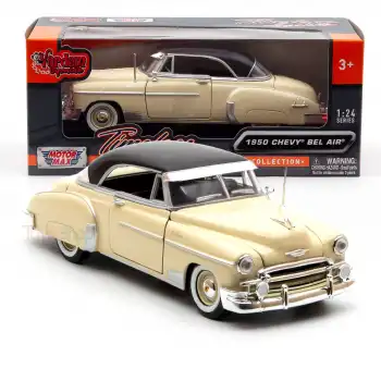 Motor Max 1:24 Chevy Bel Air – Die Cast Model Araba Sarı - 73268