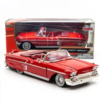Motor Max 1:24 1958 Chevy Impala Kırmızı Metal Model Araba - 73267AC