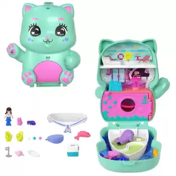Polly Pocket ve Maceraları Kompakt Oyun Seti JFG56 - Yeşil Kedi