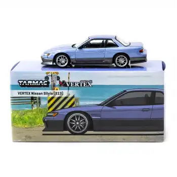 Tarmac Works 1/64 VERTEX Nissan Silvia S13 Blue/Grey - GLOBAL64 T64G-025-PU