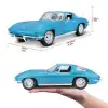 Miasto 1:18 1965 Chevrolet Corvette Diecast Model Araba Mavi - 31640