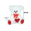 Halley Oyuncak Parlak Kumaş Kalp Tutan Peluş Ayı 40 Cm, 62501