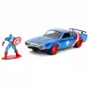 Jada Marvel Avengers 1:32 Diecast 1972 Plymouth GTX ve Captain America Figür