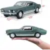 Maisto 1:18 1967 Ford Mustang GTA Fastback Diecast Model Araba Yeşil - 31166