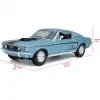 Maisto 1:18 1968 Ford Mustang GT Cobra Jet Diecast Model Araba Mavi - 31167
