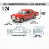 Welly 1:24 Mercedes-Benz 220 Diecast Model Araba Kırmızı - 24091W