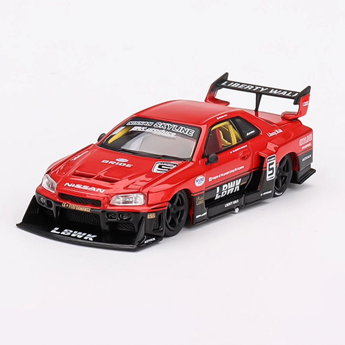 Mini GT 1/64 Nissan LB-ER34 Super Silhouette SKYLINE Red/Black