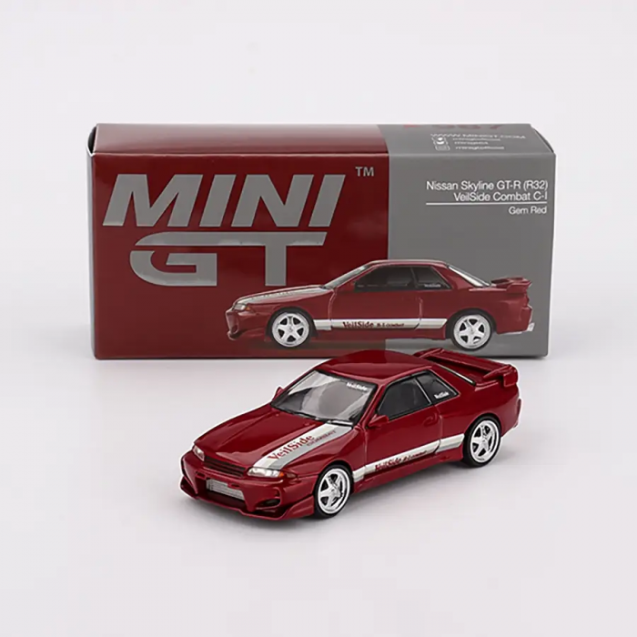 minigt veilside R32リバティーウォークミニカーサイン入り Mini GT 1/64 Nissan Skyline GT-R (R32) VeilSide Combat C-I Gem Red