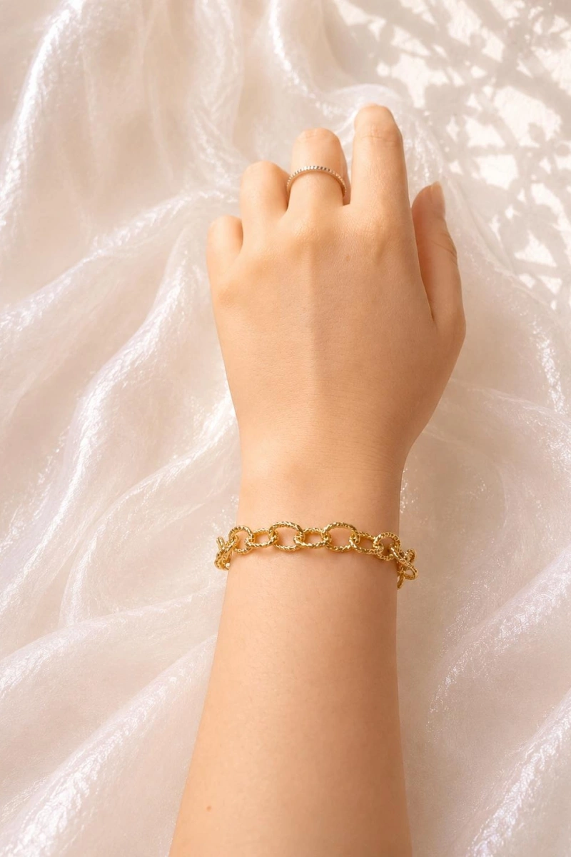 KLASİK HALKA ZİNCİR GOLD BİLEKLİK