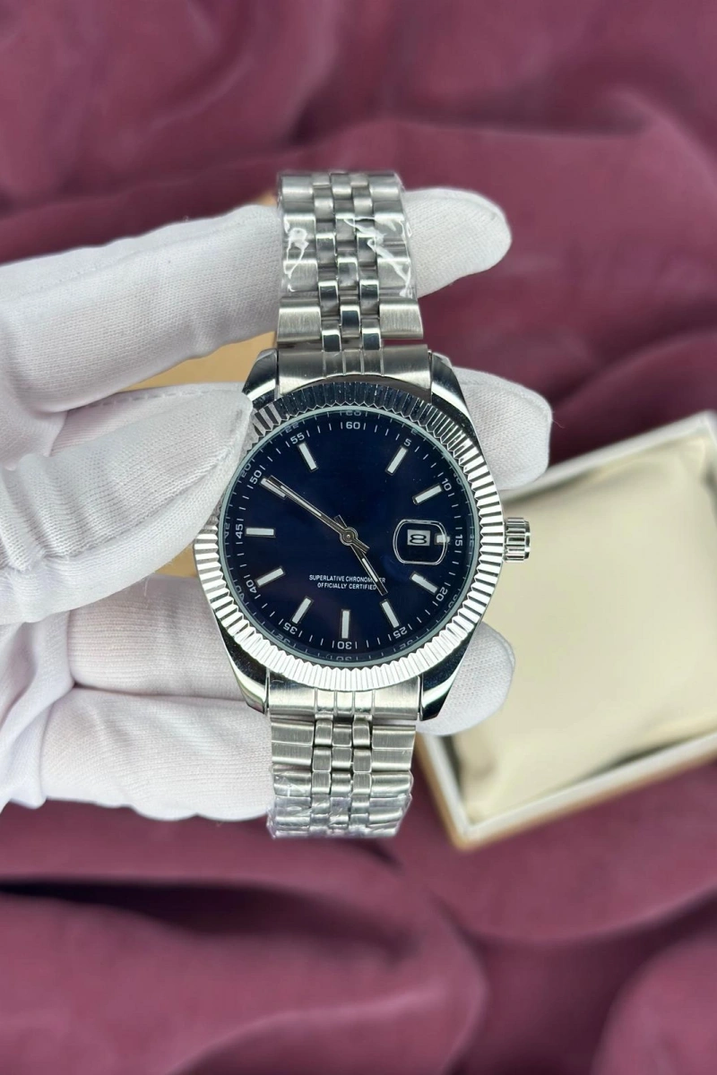 LACİVERT FLUTED BEZEL OTOMATİK ERKEK KOL SAATİ