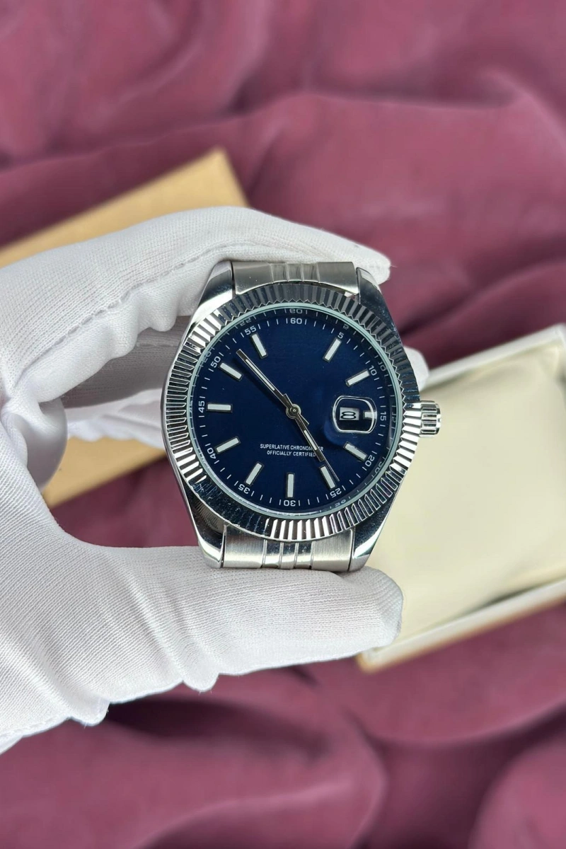 LACİVERT FLUTED BEZEL OTOMATİK ERKEK KOL SAATİ