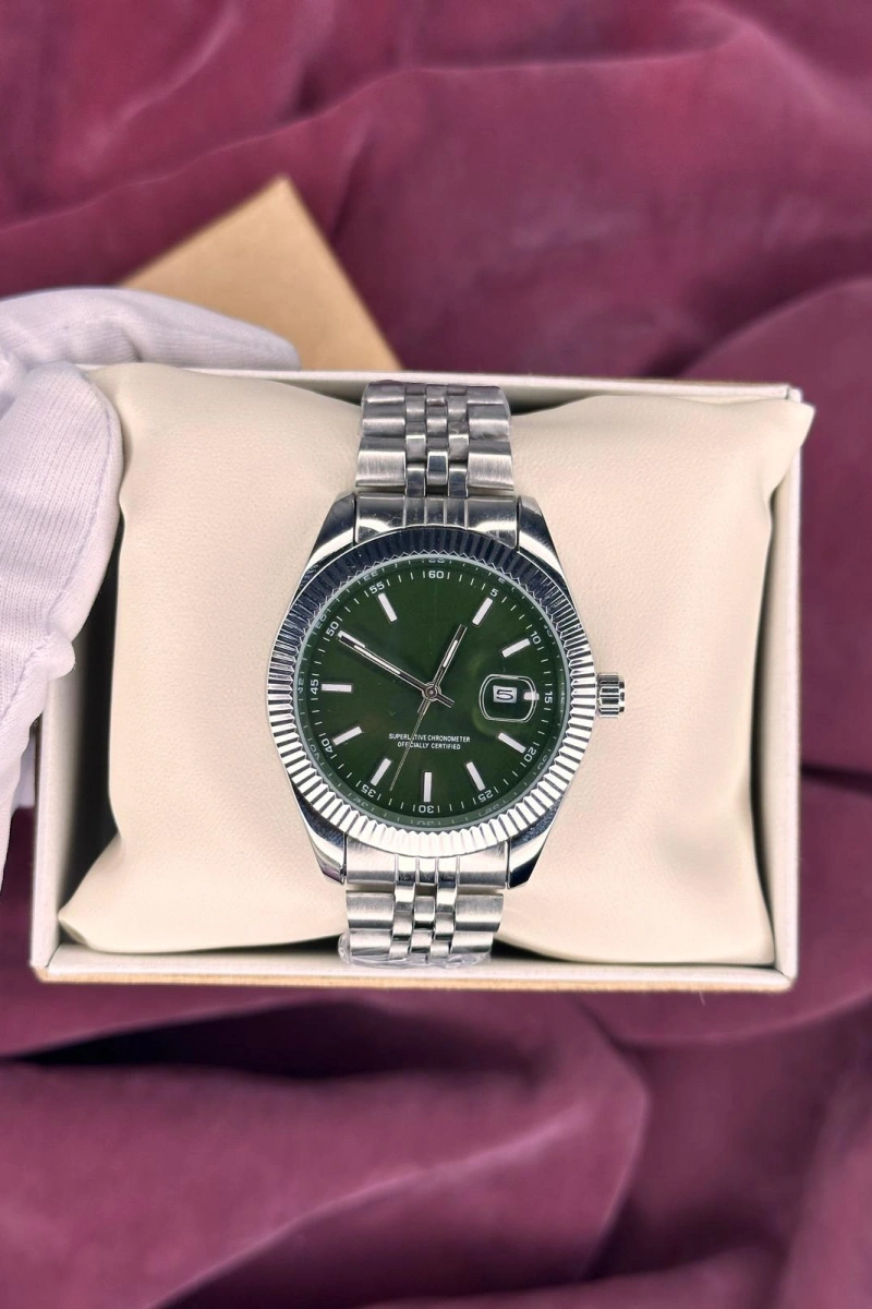 YEŞİL FLUTED BEZEL OTOMATİK ERKEK KOL SAATİ