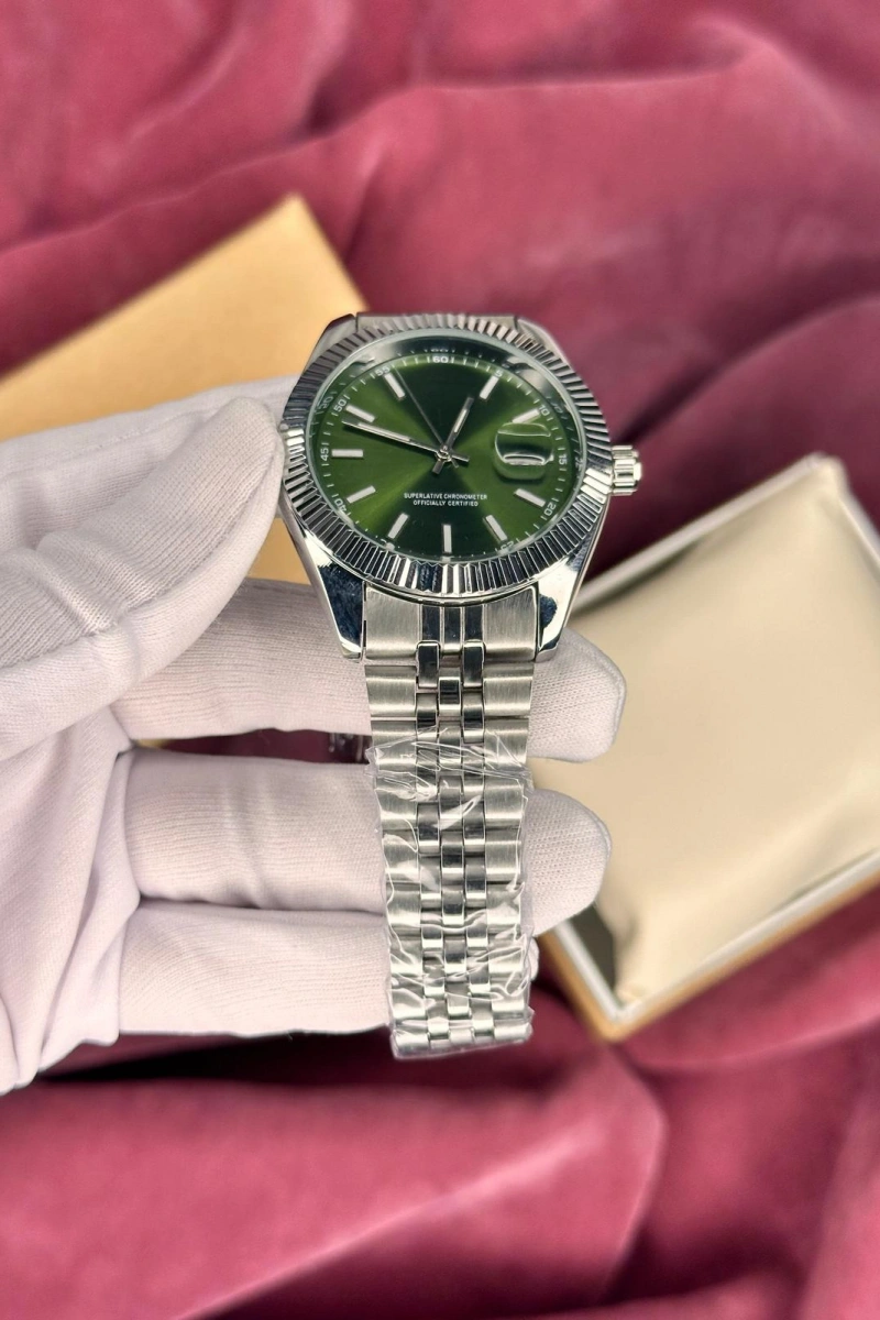 YEŞİL FLUTED BEZEL OTOMATİK ERKEK KOL SAATİ
