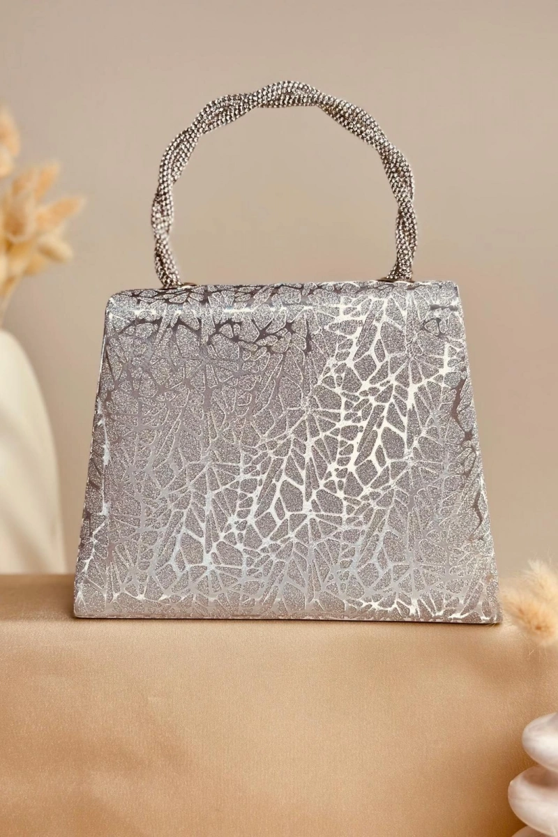 ELORA MOZAİK DESEN GÜMÜŞ SİMLİ ÇANTA