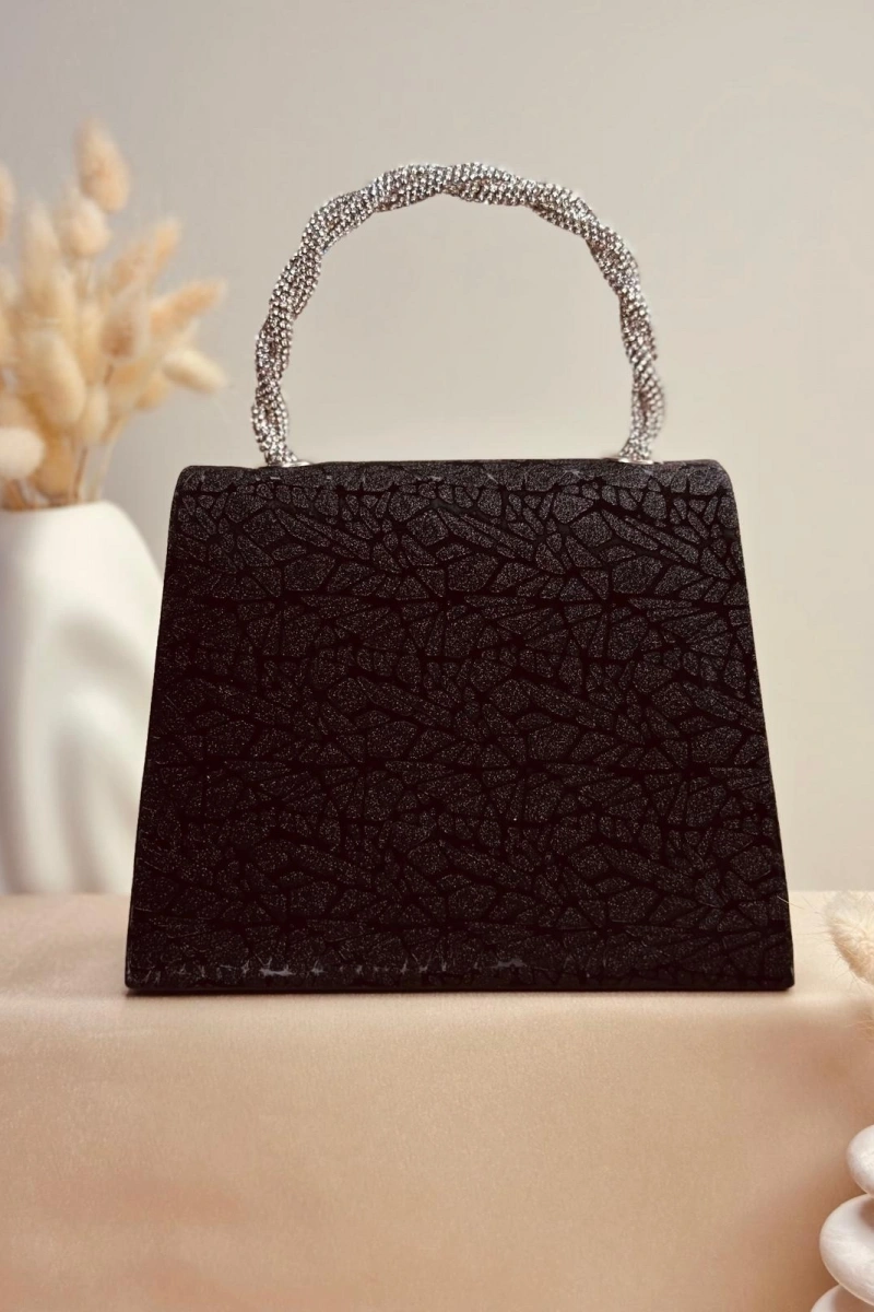 ELORA MOZAİK DESEN SİYAH SİMLİ ÇANTA