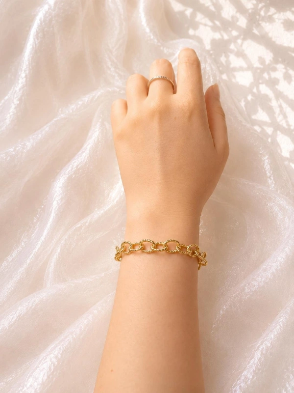 KLASİK HALKA ZİNCİR GOLD BİLEKLİK
