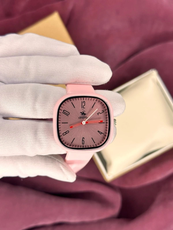 PEMBE KARE KADRAN KADIN KOL SAATİ