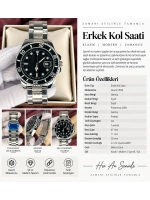 DAYTONA KRONOGRAF FUL SİYAH KARDAN ERKEK KOL SAATİ