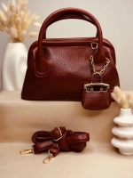 BOWLER BORDO DERİ EL ÇANTASI