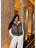 ÇİFT TARAFLI LEOPAR DESENLİ ŞİŞME YELEK