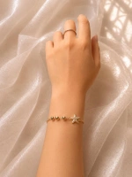 DENİZ YILDIZLI BONCUK DETAYLI GOLD BİLEKLİK